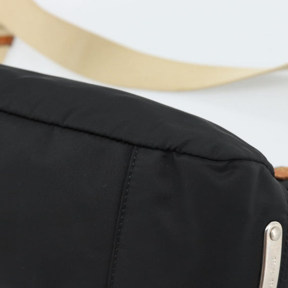 Miu Miu Shoulder Bag Nylon Black Silver Auth 186046A