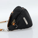 Miu Miu Shoulder Bag Nylon Black Silver Auth 186046A-4