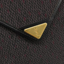SAINT LAURENT Shoulder Bag PVC Canvas Purple Gold Auth 186047A-17