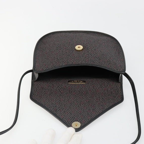 SAINT LAURENT Shoulder Bag PVC Canvas Purple Gold Auth 186047A