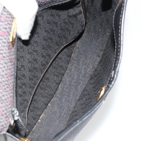 SAINT LAURENT Shoulder Bag PVC Canvas Purple Gold Auth 186047A