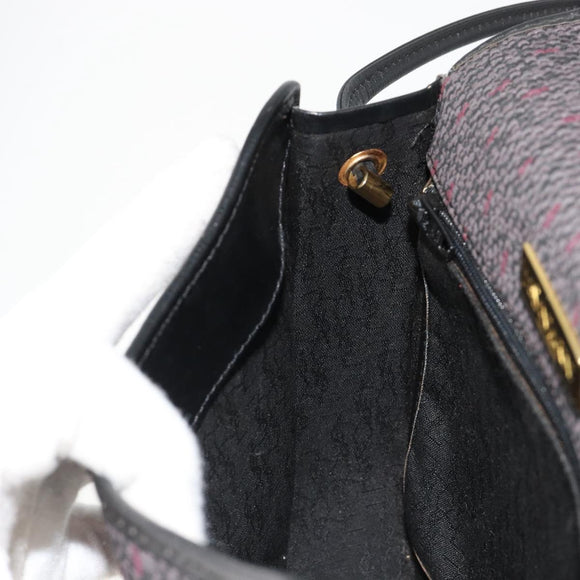SAINT LAURENT Shoulder Bag PVC Canvas Purple Gold Auth 186047A