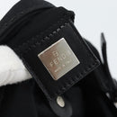 FENDI Mamma Baguette Shoulder Bag Cotton jersey Black Silver Auth 186048-15