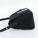FENDI Mamma Baguette Shoulder Bag Cotton jersey Black Silver Auth 186048-4