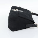 FENDI Mamma Baguette Shoulder Bag Cotton jersey Black Silver Auth 186048-5