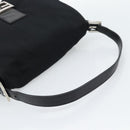 FENDI Mamma Baguette Shoulder Bag Cotton jersey Black Silver Auth 186048-7