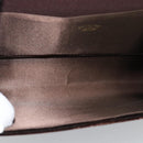 GUCCI Chain Shoulder Bag Velor Brown Gold Auth 186050A-11