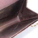 GUCCI Chain Shoulder Bag Velor Brown Gold Auth 186050A-17