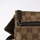 GUCCI GG Canvas Waist bag Beige Silver 28566 Auth 186052-19