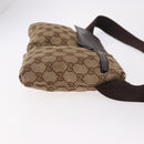 GUCCI GG Canvas Waist bag Beige Silver 28566 Auth 186052-3
