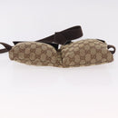 GUCCI GG Canvas Waist bag Beige Silver 28566 Auth 186052-5