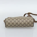 GUCCI GG Supreme Web Sherry Line Shoulder Bag PVC Beige Gold Auth 186057-5