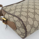 GUCCI GG Supreme Web Sherry Line Shoulder Bag PVC Beige Gold Auth 186057-16