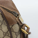 GUCCI GG Supreme Web Sherry Line Shoulder Bag PVC Beige Gold Auth 186057-17