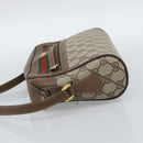 GUCCI GG Supreme Web Sherry Line Shoulder Bag PVC Beige Gold Auth 186057-3