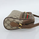 GUCCI GG Supreme Web Sherry Line Shoulder Bag PVC Beige Gold Auth 186057-4