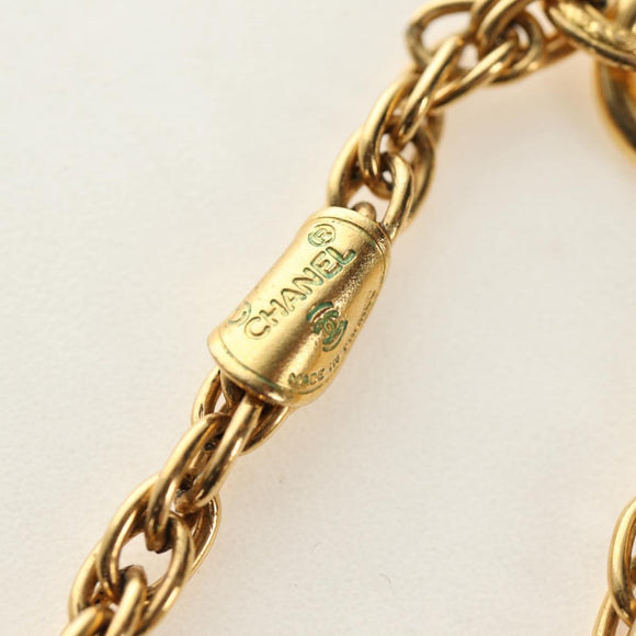 CHANEL COCO Mark Necklace metal Gold Tone CC Auth 186060M