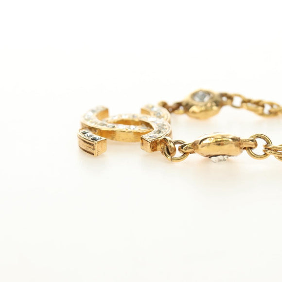 CHANEL COCO Mark Necklace metal Gold Tone CC Auth 186060M