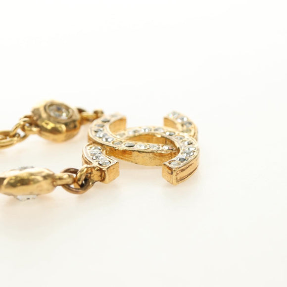 CHANEL COCO Mark Necklace metal Gold Tone CC Auth 186060M