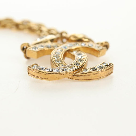 CHANEL COCO Mark Necklace metal Gold Tone CC Auth 186060M