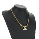 CHANEL COCO Mark Necklace metal Gold Tone CC Auth 186060M-17