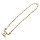 CHANEL COCO Mark Necklace metal Gold Tone CC Auth 186060M-2