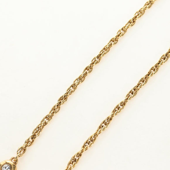 CHANEL COCO Mark Necklace metal Gold Tone CC Auth 186060M