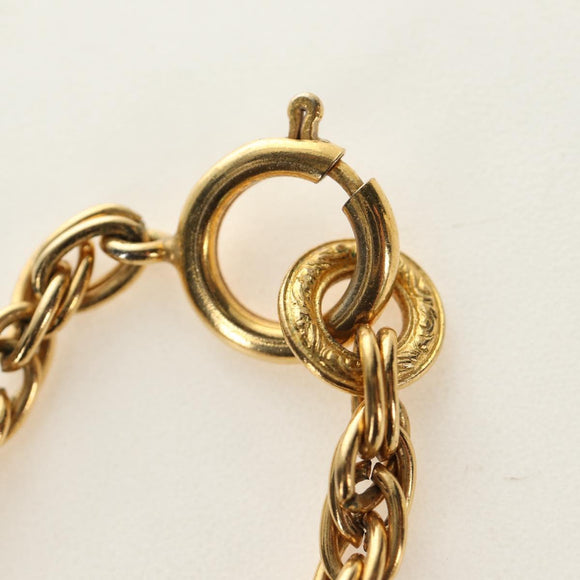 CHANEL COCO Mark Necklace metal Gold Tone CC Auth 186060M