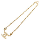 CHANEL COCO Mark Necklace metal Gold Tone CC Auth 186060M-7