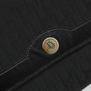Christian Dior Trotter Canvas Chain Shoulder Bag Black Gold Auth 186061A-17