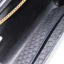 Christian Dior Trotter Canvas Chain Shoulder Bag Black Gold Auth 186061A-17