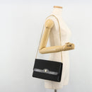 Christian Dior Trotter Canvas Chain Shoulder Bag Black Gold Auth 186061A-21