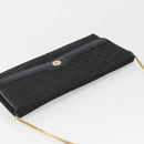 Christian Dior Trotter Canvas Chain Shoulder Bag Black Gold Auth 186061A-6