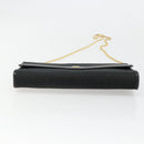 Christian Dior Trotter Canvas Chain Shoulder Bag Black Gold Auth 186061A-9