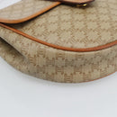 CELINE Macadam Canvas Shoulder Bag PVC Beige Gold Auth 186062A-11