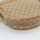 CELINE Macadam Canvas Shoulder Bag PVC Beige Gold Auth 186062A-13