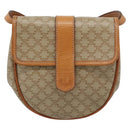 CELINE Macadam Canvas Shoulder Bag PVC Beige Gold Auth 186062A-2