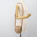 CELINE Macadam Canvas Shoulder Bag PVC Beige Gold Auth 186062A-20