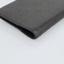 LOUIS VUITTON Monogram Mat Agenda PM Planner Cover Black R20932 LV Auth 186063A-15