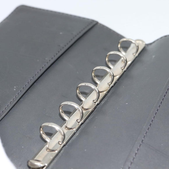 LOUIS VUITTON Monogram Mat Agenda PM Planner Cover Black R20932 LV Auth 186063A