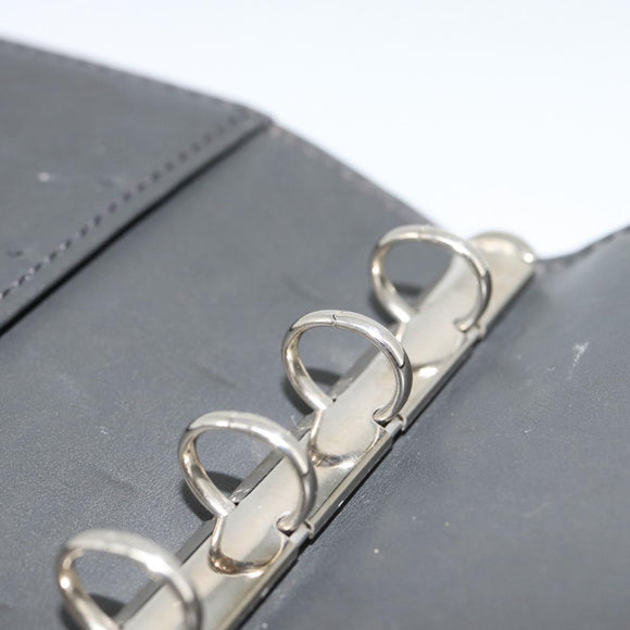 LOUIS VUITTON Monogram Mat Agenda PM Planner Cover Black R20932 LV Auth 186063A