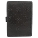 LOUIS VUITTON Monogram Mat Agenda PM Planner Cover Black R20932 LV Auth 186063A-2