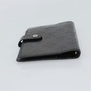 LOUIS VUITTON Monogram Mat Agenda PM Planner Cover Black R20932 LV Auth 186063A-5