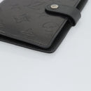 LOUIS VUITTON Monogram Mat Agenda PM Planner Cover Black R20932 LV Auth 186063A-7