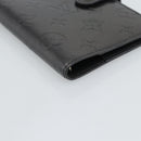 LOUIS VUITTON Monogram Mat Agenda PM Planner Cover Black R20932 LV Auth 186063A-14