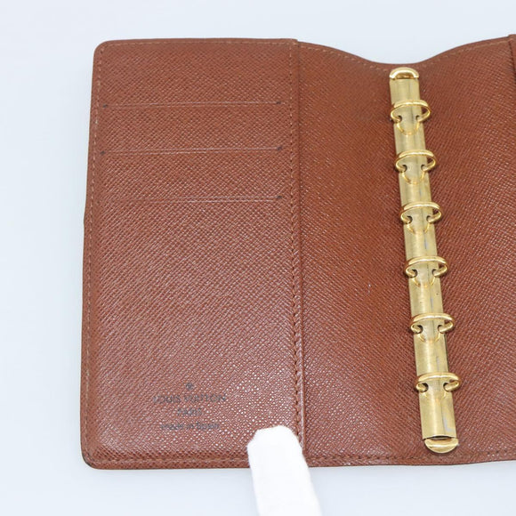 LOUIS VUITTON Monogram Agenda PM Day Planner Cover R20005 LV Auth 186064A