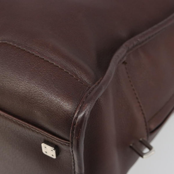LOEWE Amazona 36 Handtas Leer Bruin Zilver Auth 186080V