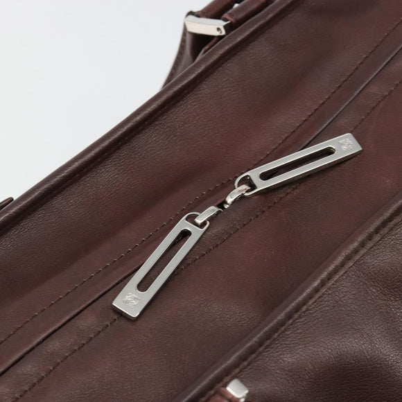 LOEWE Amazona 36 Handtas Leer Bruin Zilver Auth 186080V