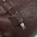 LOEWE Amazona 36 Handtas Leer Bruin Zilver Auth 186080V-19