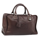 LOEWE Amazona 36 Handtas Leer Bruin Zilver Auth 186080V-1
